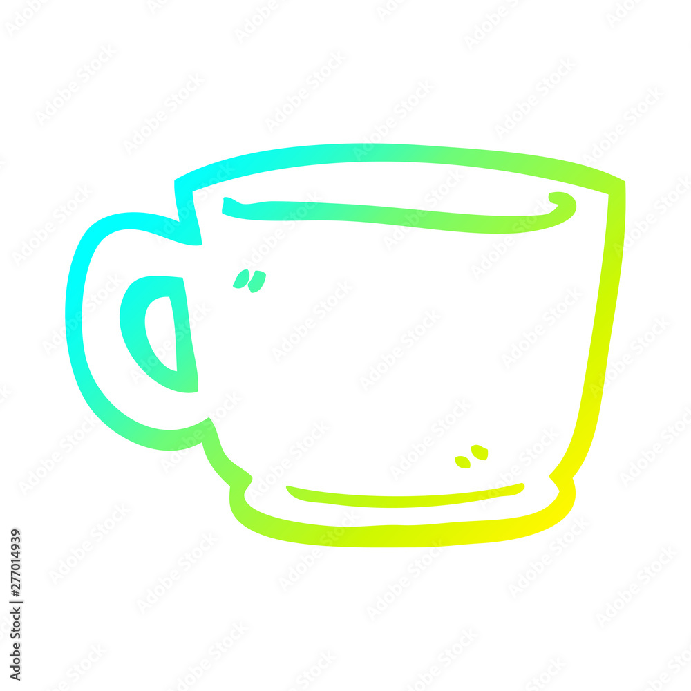 cold gradient line drawing cartoon tea cup cold gradient line drawing cartoon tea cup