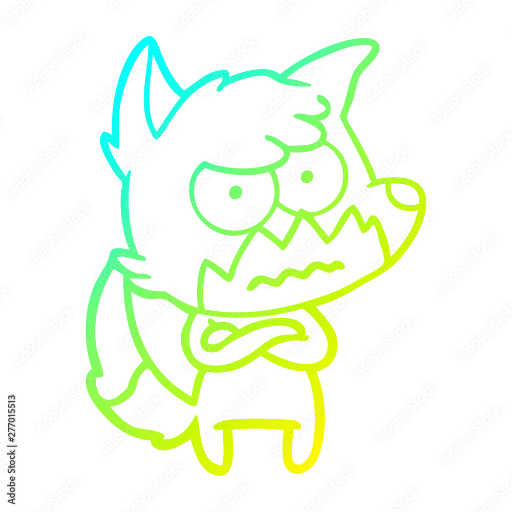 cold gradient line drawing cartoon annoyed fox cold gradient line drawing cartoon annoyed fox