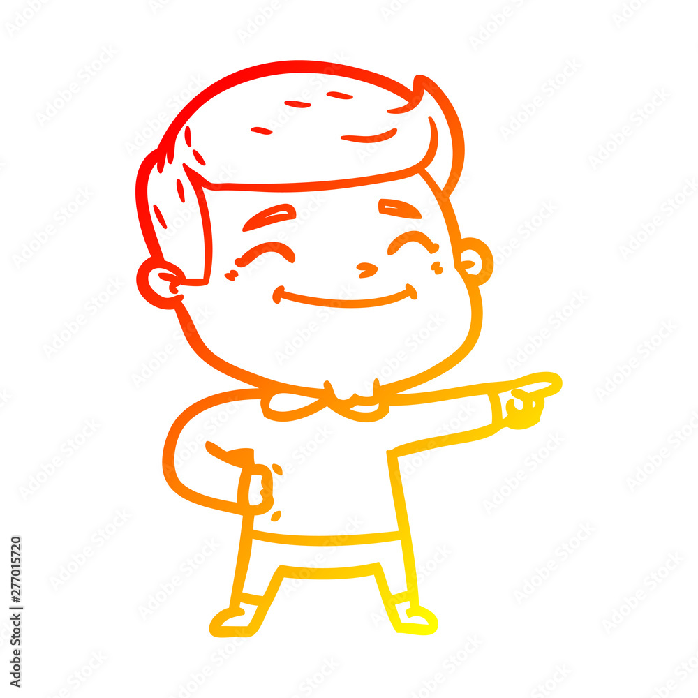 warm gradient line drawing happy cartoon man warm gradient line drawing happy cartoon man
