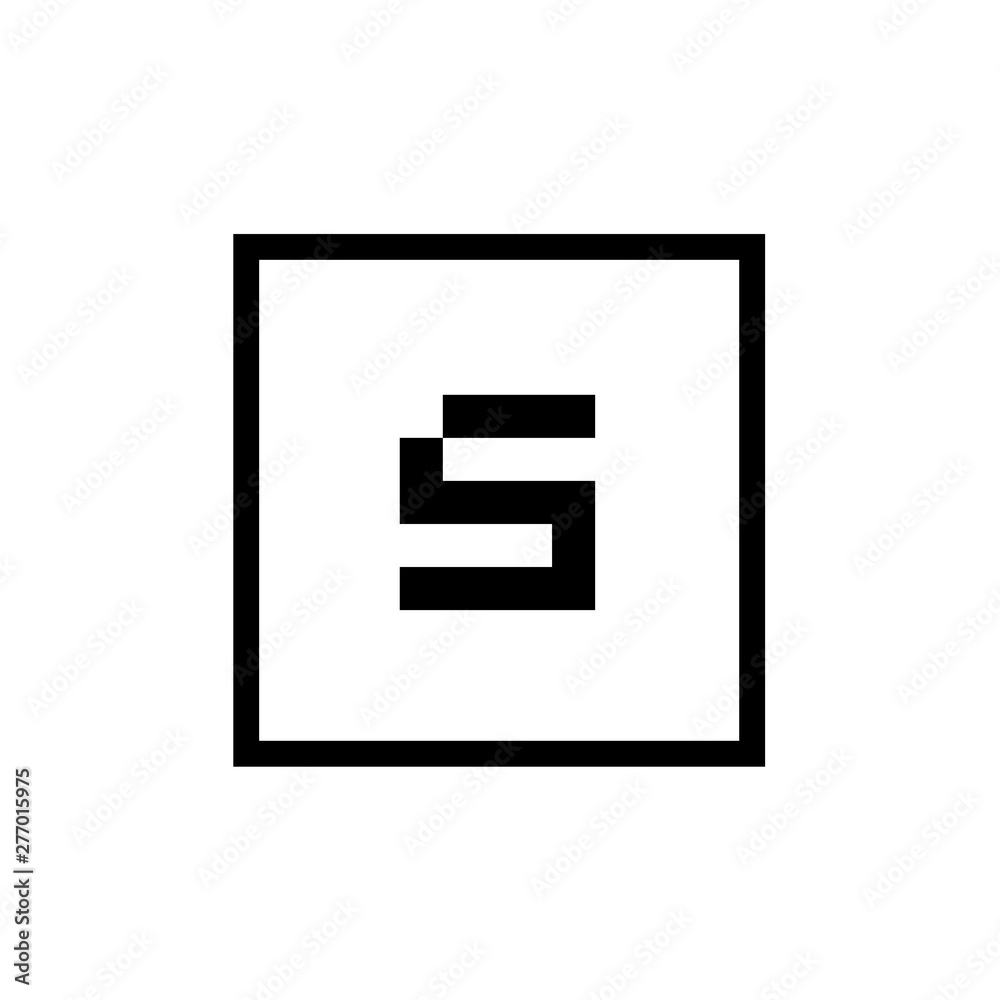 Minimalist Letter S Logo Inside Square Shape - vector Minimalist Letter S Logo Inside Square Shape - vector