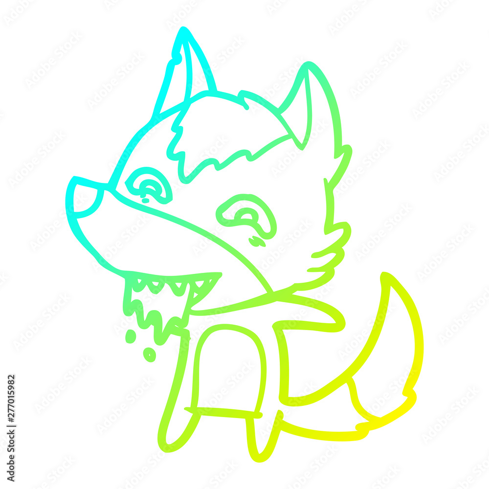 cold gradient line drawing cartoon hungry wolf cold gradient line drawing cartoon hungry wolf