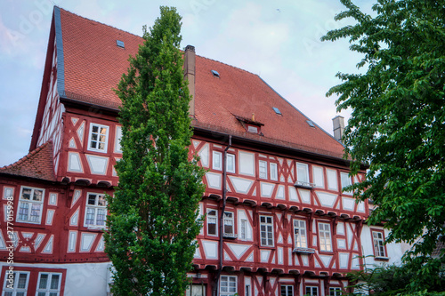 City of Eberbach along the long-distance hiking trail Neckarsteig in Germany photo