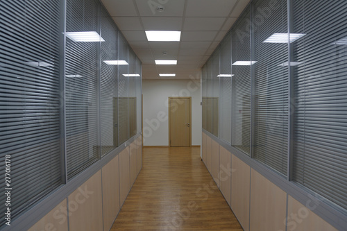 Office corridor in modern industrial production area