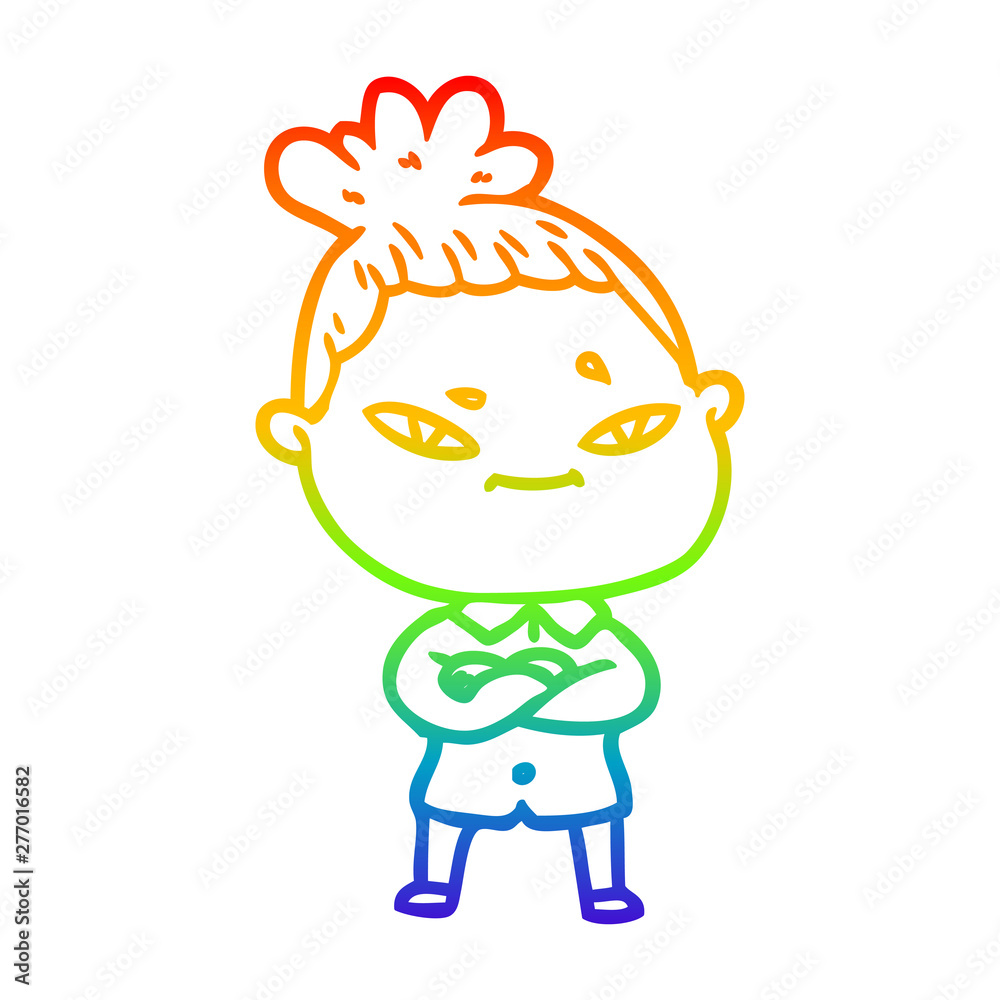 rainbow gradient line drawing cartoon woman rainbow gradient line drawing cartoon woman