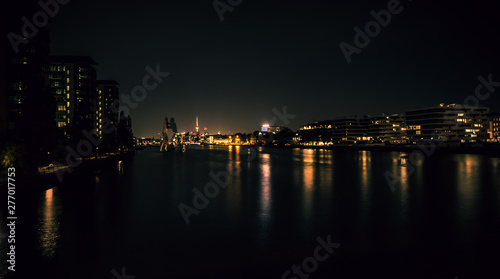 spectacular view of the night skyline of Berlin