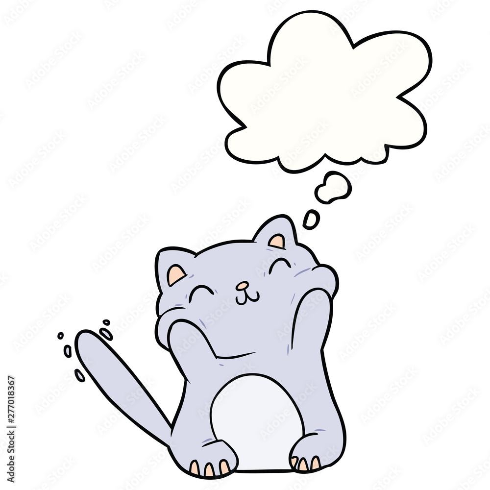 cartoon cat and thought bubble cartoon cat and thought bubble
