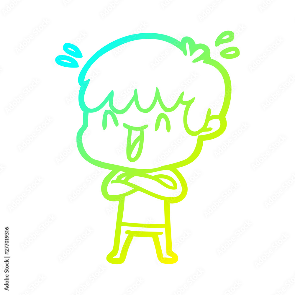 cold gradient line drawing cartoon laughing boy cold gradient line drawing cartoon laughing boy