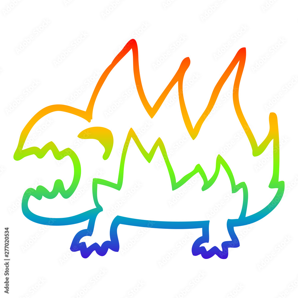 rainbow gradient line drawing cartoon fire demon rainbow gradient line drawing cartoon fire demon