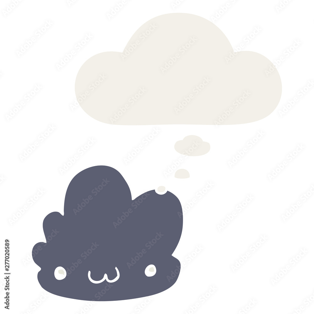 cute cartoon cloud and thought bubble in retro style cute cartoon cloud and thought bubble in retro style
