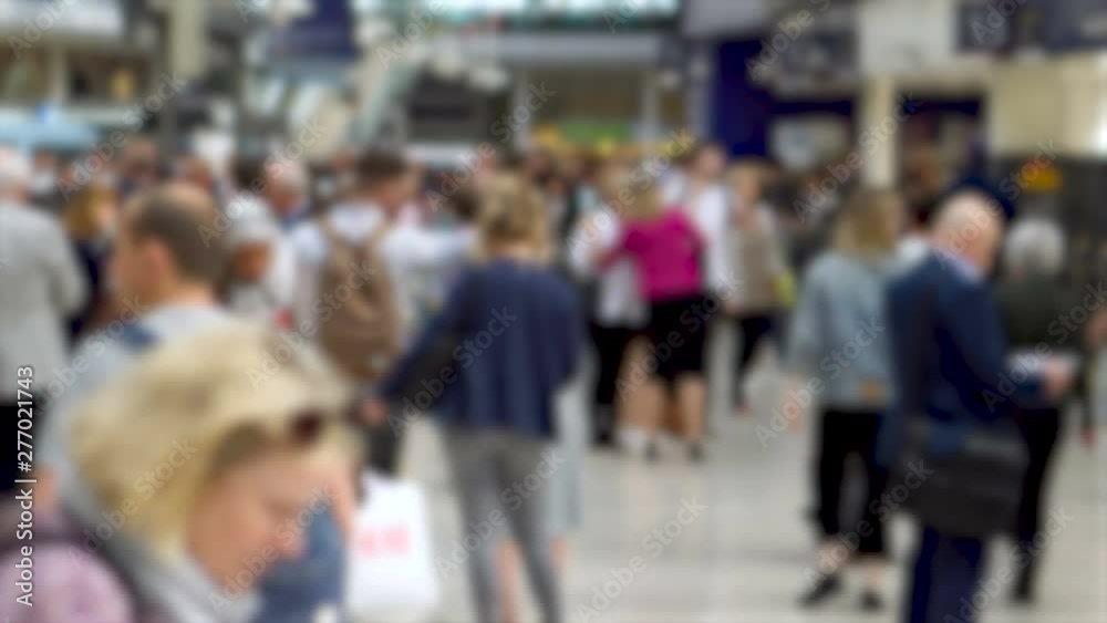 Out of Focus Blurry Crowd Of Commuters in Busy Train Station During Rush Hour Out of Focus Blurry Crowd Of Commuters in Busy Train Station During Rush Hour