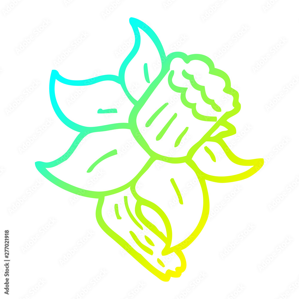 cold gradient line drawing cartoon daffodil cold gradient line drawing cartoon daffodil