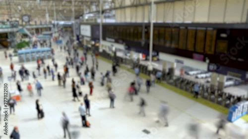 Commuter Crowd Of People in London Underground Train Station - Commercially Usable