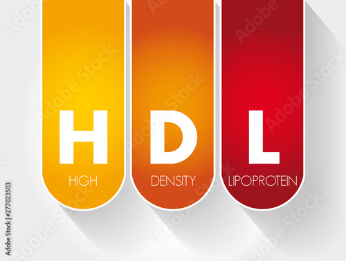 HDL - High-density lipoprotein acronym, medical concept background