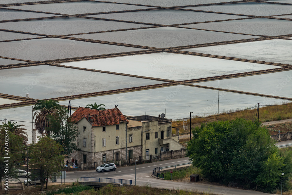 Old still working sea salt pans in Ston, Peljesac peninsula, Dalmatia, Croatia