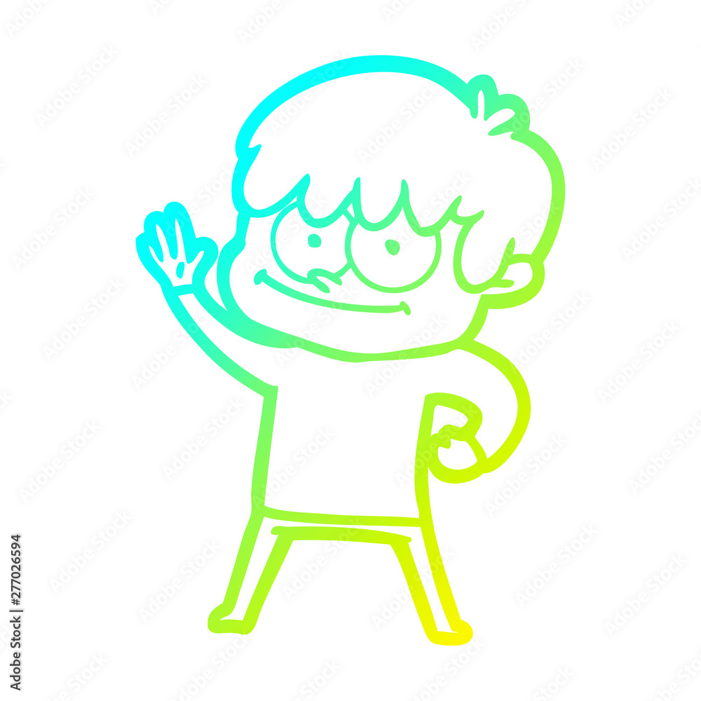 cold gradient line drawing happy cartoon man cold gradient line drawing happy cartoon man