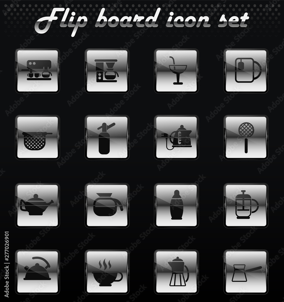 utensils for beverages icon set utensils for beverages icon set