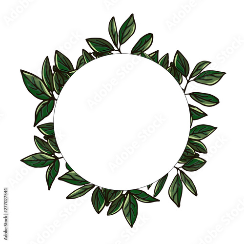 leaf frame isolated on white background
