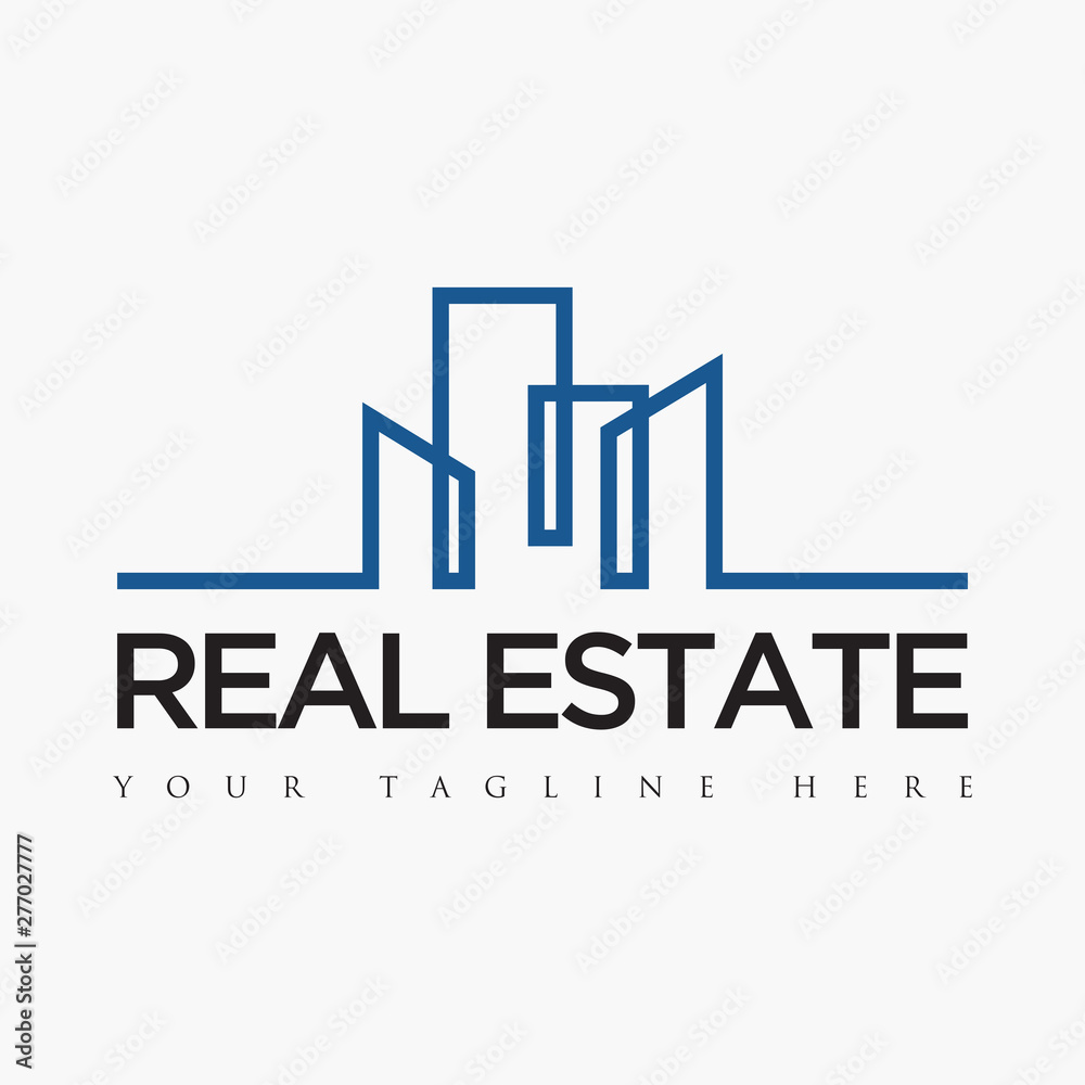 BLUE LINE ABSTRACT REAL ESTATE LOGO BLUE LINE ABSTRACT REAL ESTATE LOGO