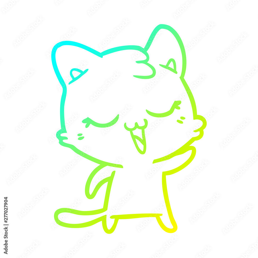 cold gradient line drawing cartoon cat cold gradient line drawing cartoon cat
