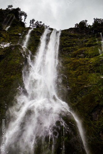 Waterfall Cascade in Milford Sound 