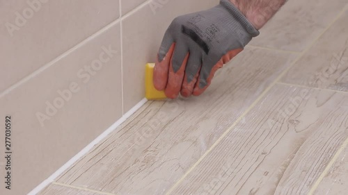 Forming sanitary silicone sealant in bathroom