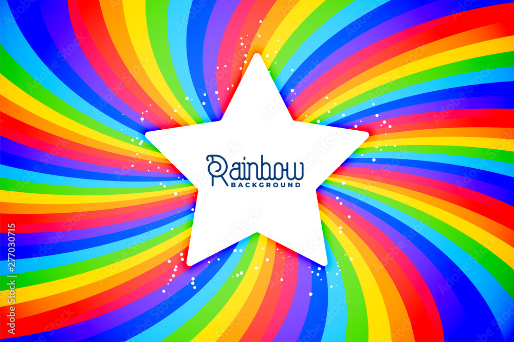 Fototapeta premium radial rainbow swirl background with star
