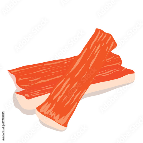 surimi or crab sticks group isolated on white background- vector eps 10