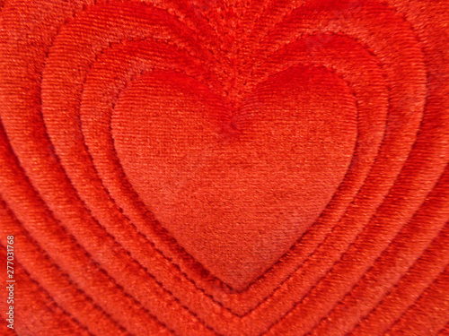 Heart shaped patterns in padded material