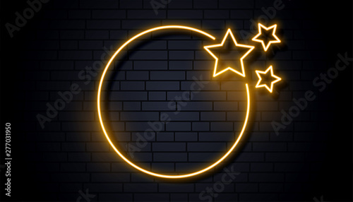 empty neon signage frame with three stars