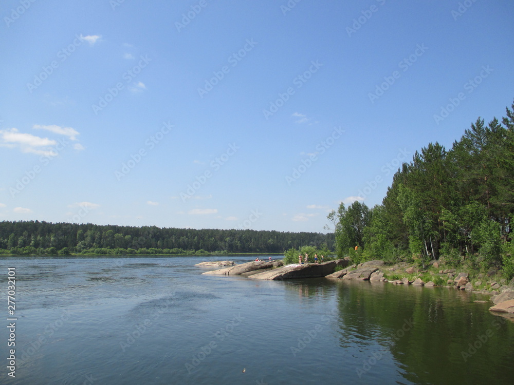 The bank of the Yenisei River