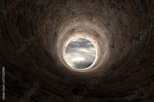 3d rendering of a stones tunnel