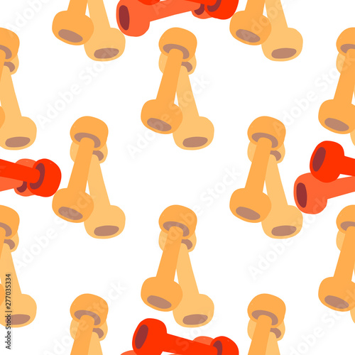 Dumbbells seamless pattern. Sport equipment theme. Fitness background.