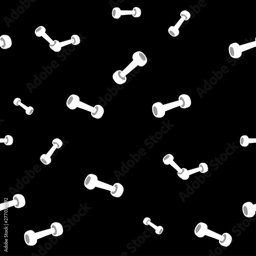 Dumbbells seamless pattern. Sport equipment theme. Fitness background. © pictures_for_you