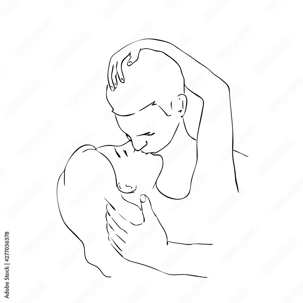 vector illustration of a man kissing a woman passionately,linear design vector illustration of a man kissing a woman passionately,linear design
