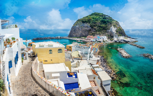 Fototapeta Naklejka Na Ścianę i Meble -  Landscape with Sant Angelo village, coast of Ischia, italy