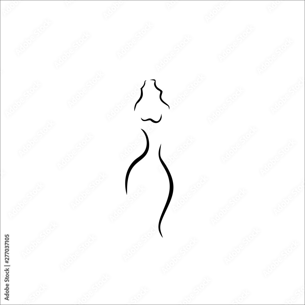 silhouette of a woman line illustration vector