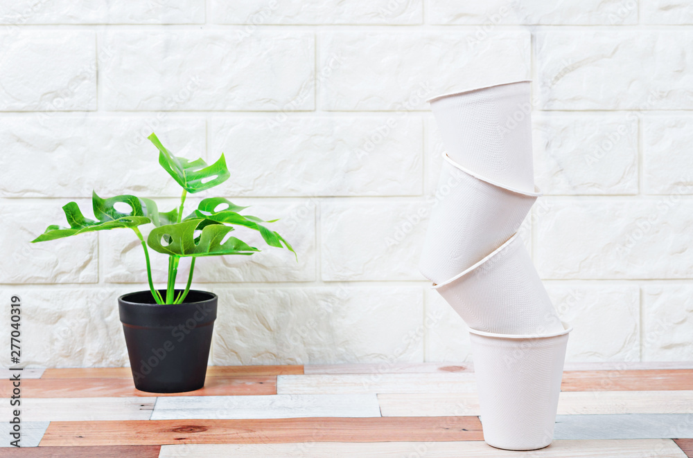 Biodegradable glass make from nature with plant. Biodegradable glass make from nature with plant.