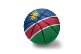 basketball ball with the national flag of namibia on the white background