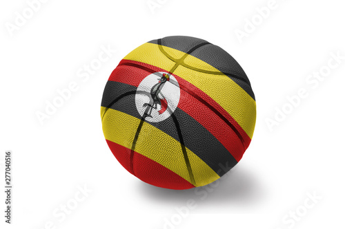 basketball ball with the national flag of uganda on the white background