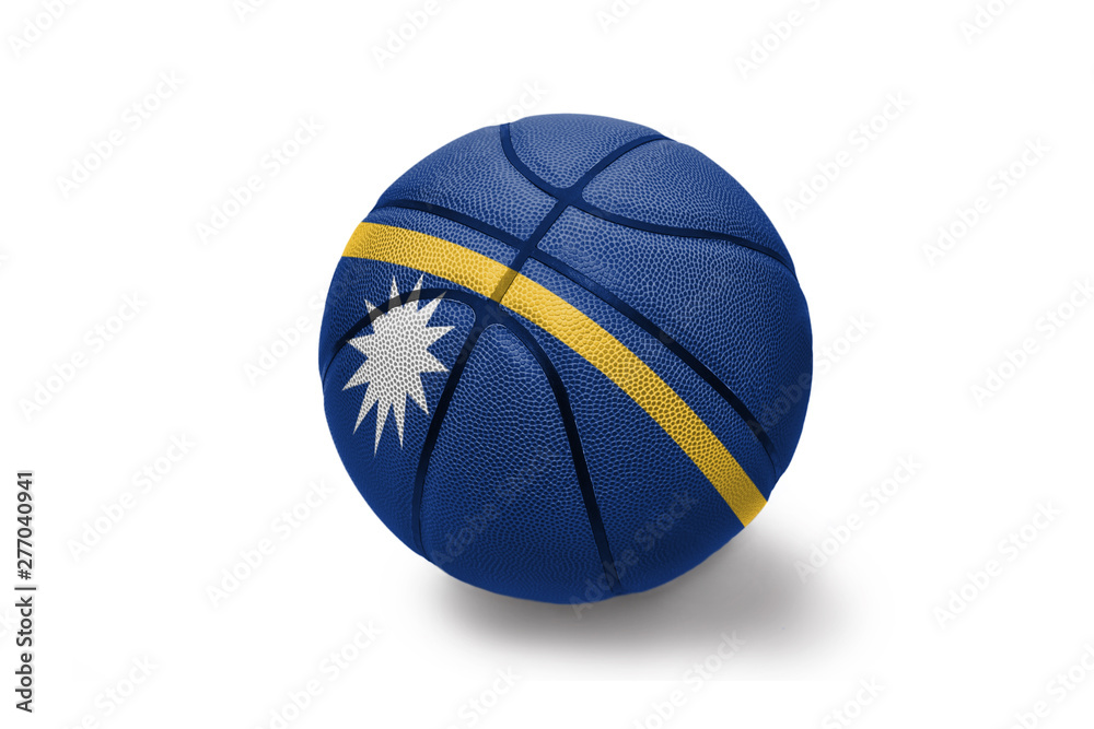 basketball ball with the national flag of Nauru on the white background