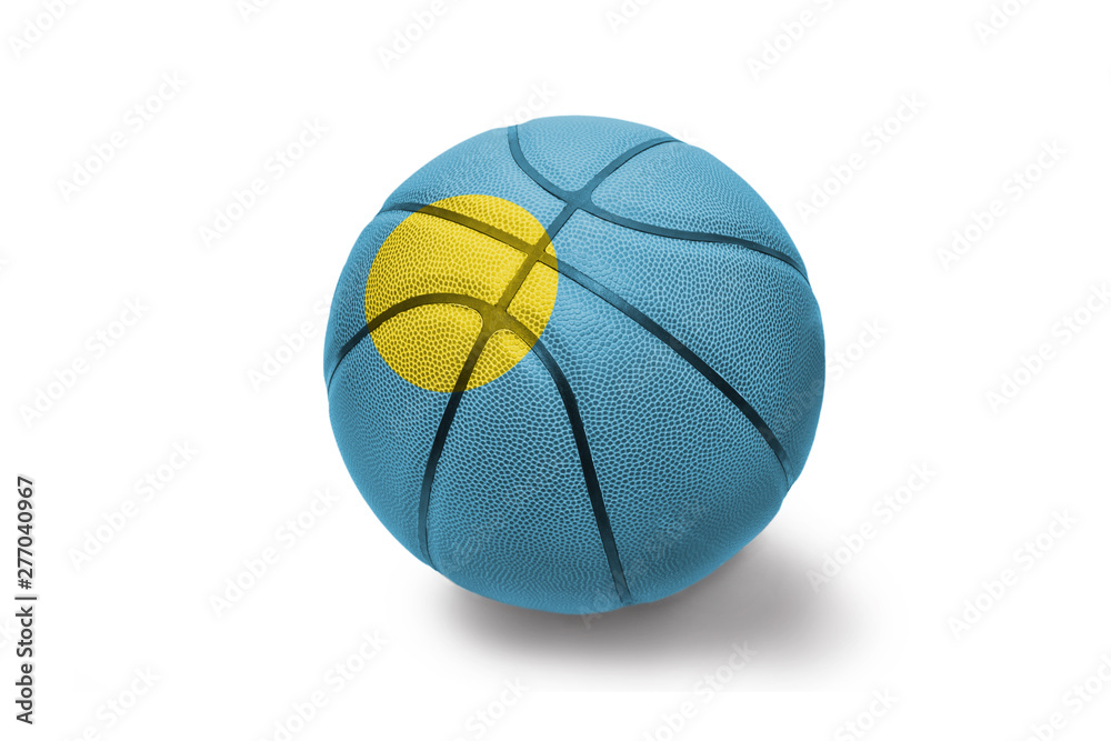basketball ball with the national flag of Palau on the white background basketball ball with the national flag of Palau on the white background