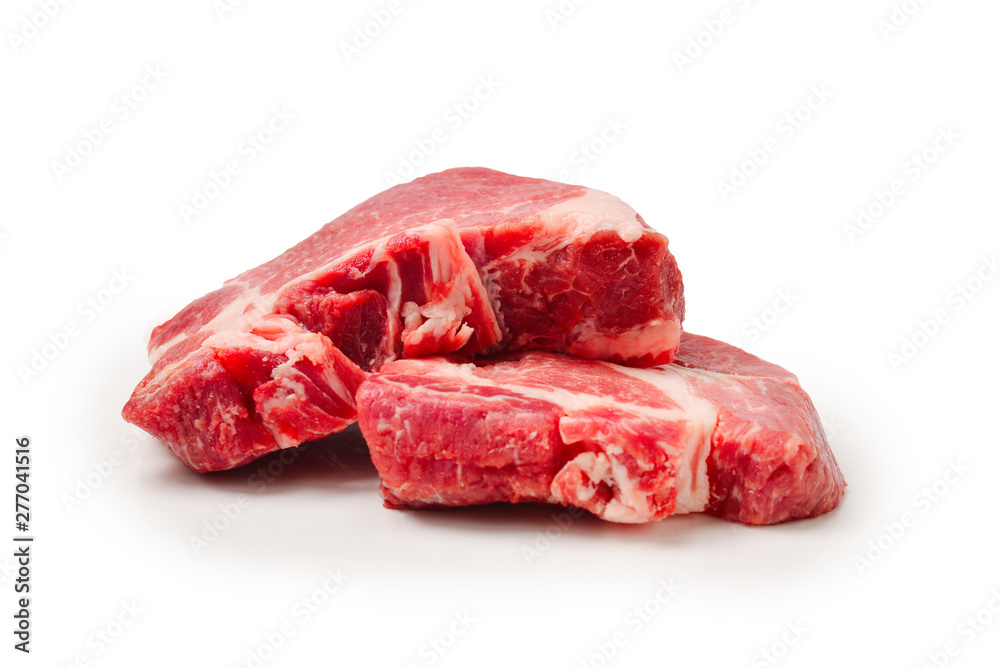 Fototapeta premium Raw pork isolated on white background.