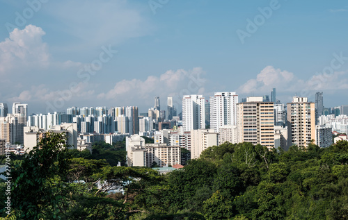 Singapore high density residential area skyline aerial view