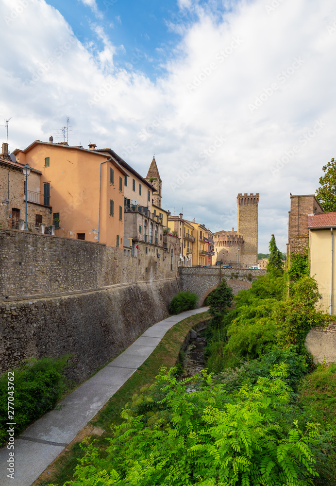 Umbertide (Italy) - A little charming medieval city with stone castle on Tiber river, province of Perugia. Here the historical center.