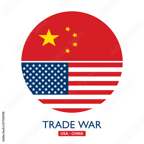 Trade war, USA versus China. America-China tariff business global exchange international.