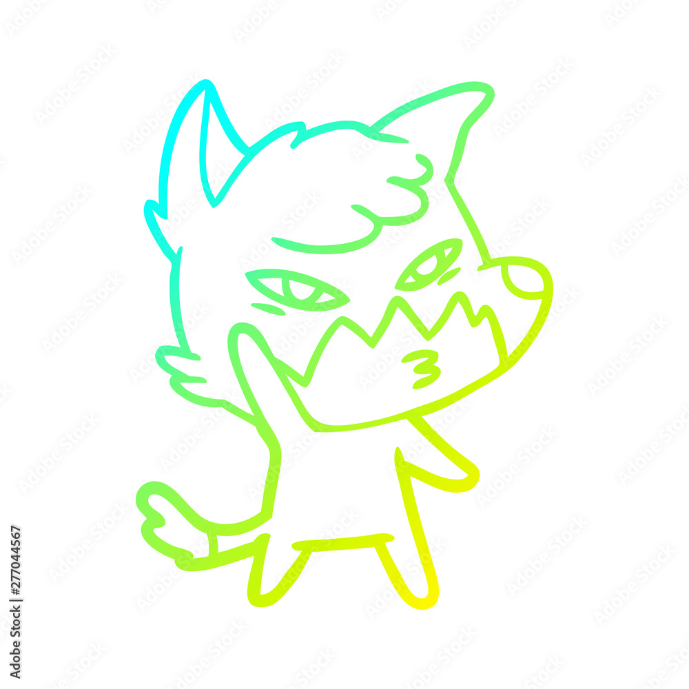 cold gradient line drawing clever cartoon fox cold gradient line drawing clever cartoon fox