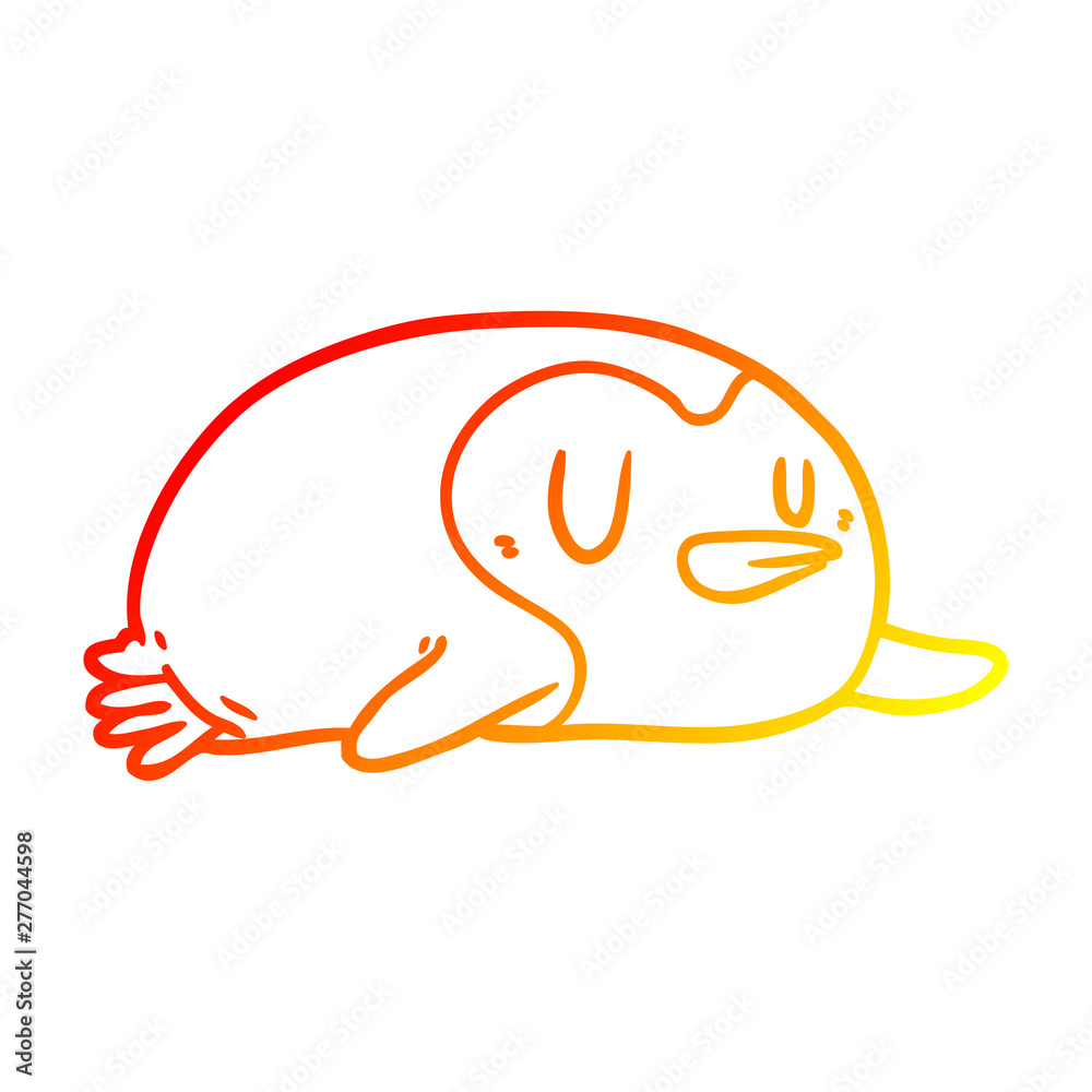 warm gradient line drawing Cartoon penguin warm gradient line drawing Cartoon penguin