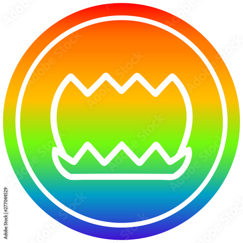 lotus flower circular in rainbow spectrum
