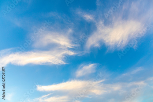 Photography scenic soft clouds in late afternoon with  blue sky