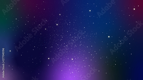 星がキラキラ光る夜空、宇宙のイラスト パープル